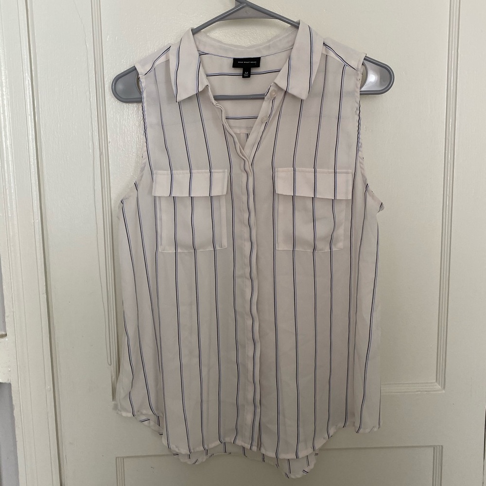 Sheer Pinstripe Blouse